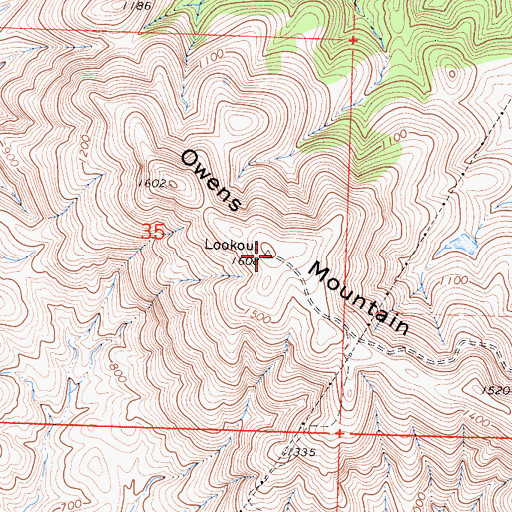 Topographic Map of Owens Mountain, CA
