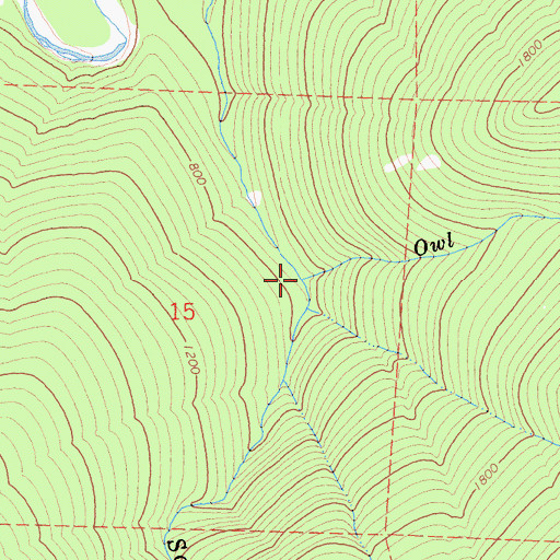 Topographic Map of Owl Creek, CA