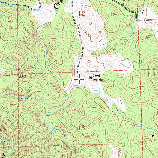 Topographic Map of Owl Mine, CA