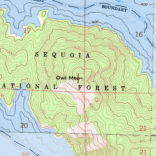 Topographic Map of Owl Mountain, CA