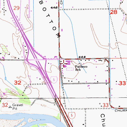 Topographic Map of Pacheo Elementary School, CA