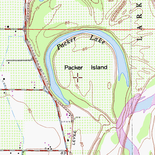 Topographic Map of Packer Island, CA