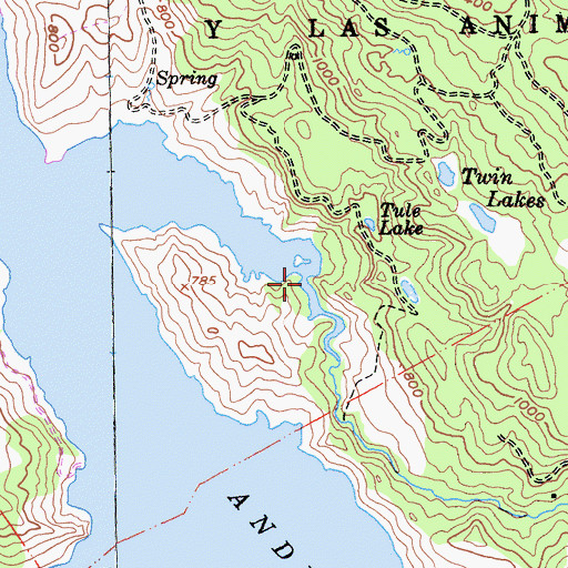 Topographic Map of Packwood Creek, CA