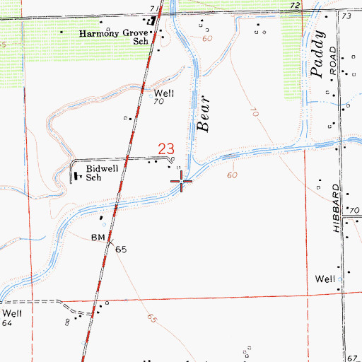 Topographic Map of Paddy Creek, CA