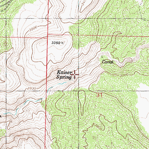 Topographic Map of Kaiser Spring Wash, AZ