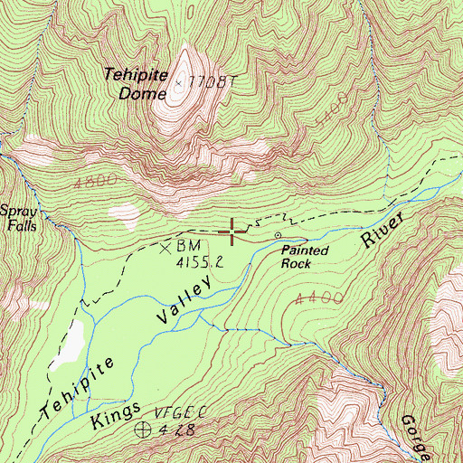 Topographic Map of Painted Rock, CA