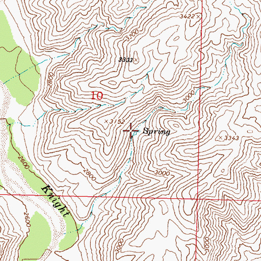 Topographic Map of Kaiser Wash Spring, AZ