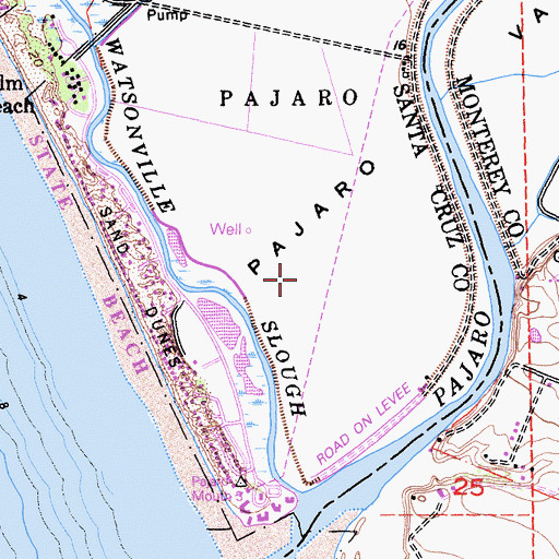 Topographic Map of Pajaro Valley, CA