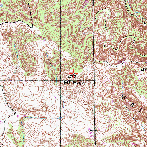 Topographic Map of Mount Pajaro, CA