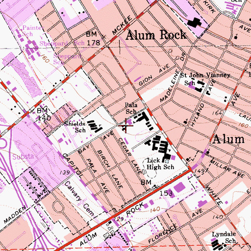 Topographic Map of Escuela Popular Accelerated Family Learning High School, CA