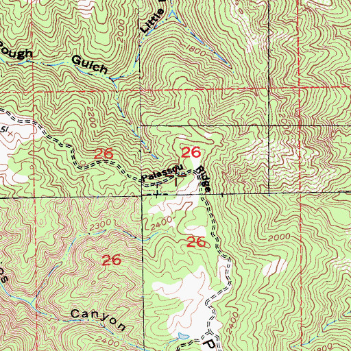 Topographic Map of Palassou Ridge, CA