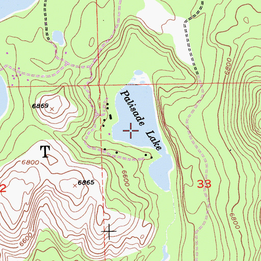 Topographic Map of Palisade Lake, CA