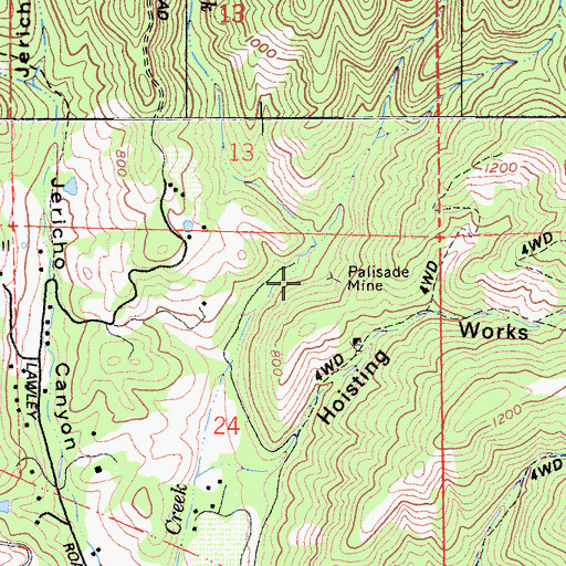 Topographic Map of Palisade Mine, CA