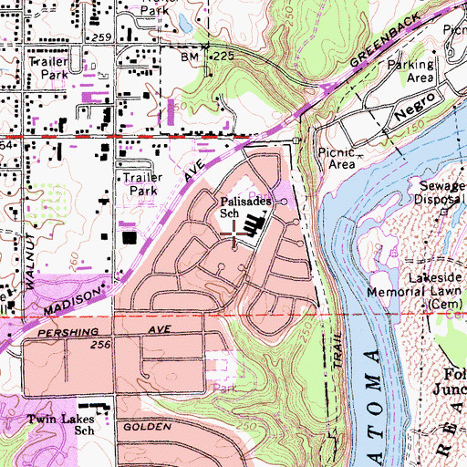 Topographic Map of Palisades Elementary School (historical), CA