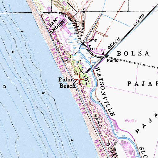 Topographic Map of Palm Beach (historical), CA