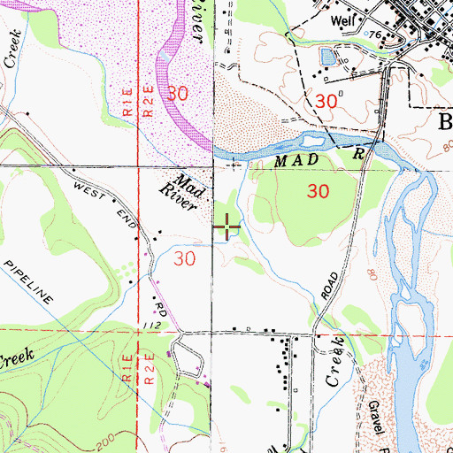 Topographic Map of Palmer Creek, CA