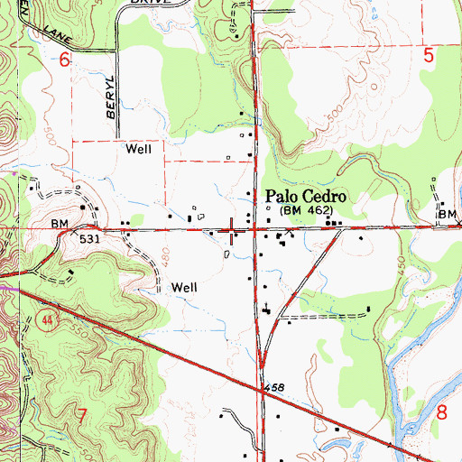 Topographic Map of Palo Cedro, CA