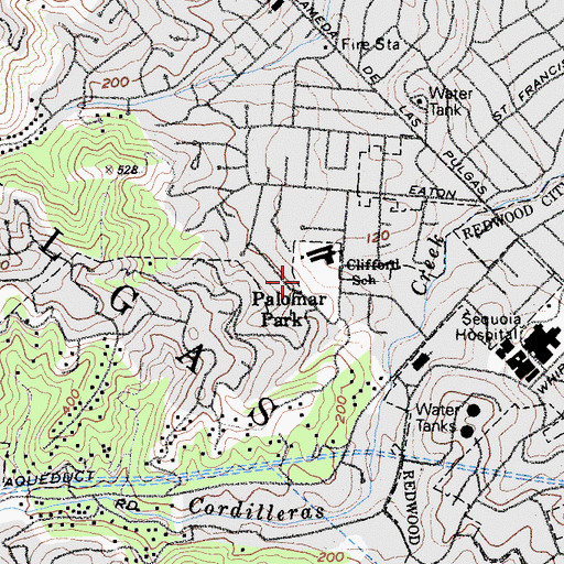 Topographic Map of Palomar Park, CA