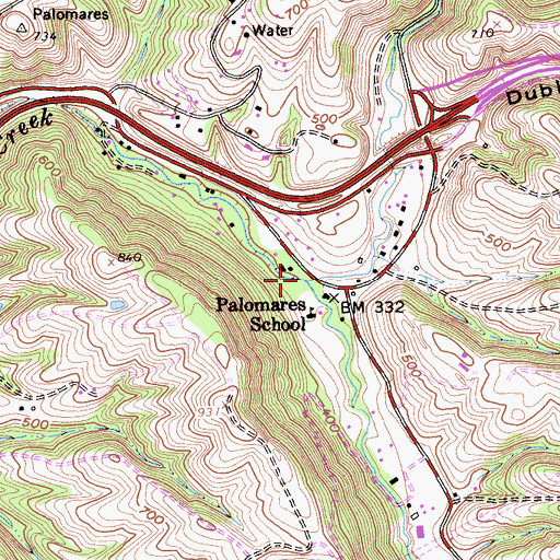 Topographic Map of Palomares Creek, CA