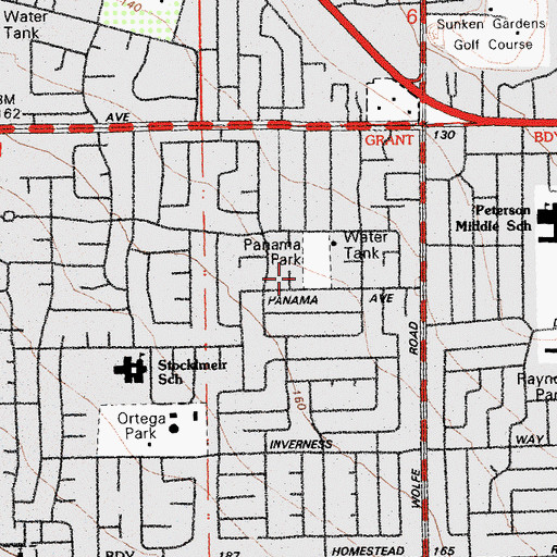 Topographic Map of Panama School (historical), CA