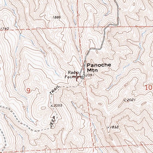 Topographic Map of Panoche Mountain, CA