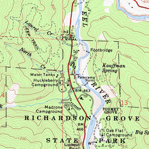 Topographic Map of Panorama Point, CA