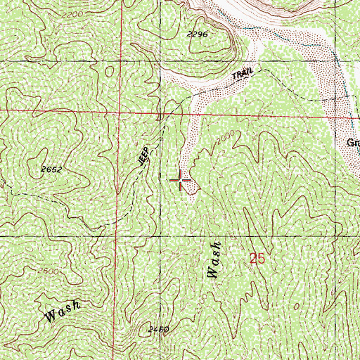 Topographic Map of Kids Camp Wash, AZ
