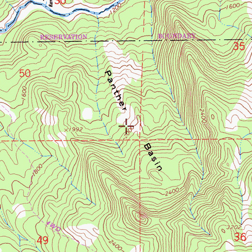 Topographic Map of Panther Basin, CA