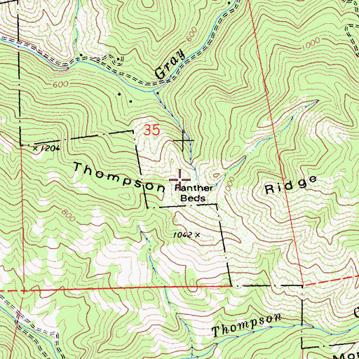 Topographic Map of Panther Beds, CA