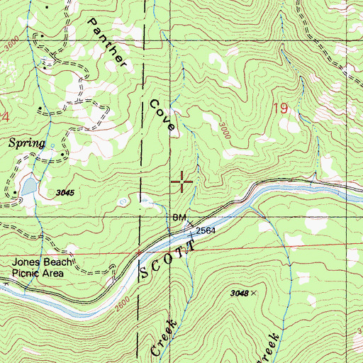 Topographic Map of Panther Cove, CA