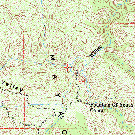 Topographic Map of Panther Creek, CA
