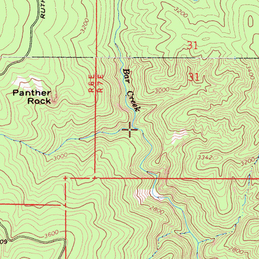 Topographic Map of Panther Creek, CA