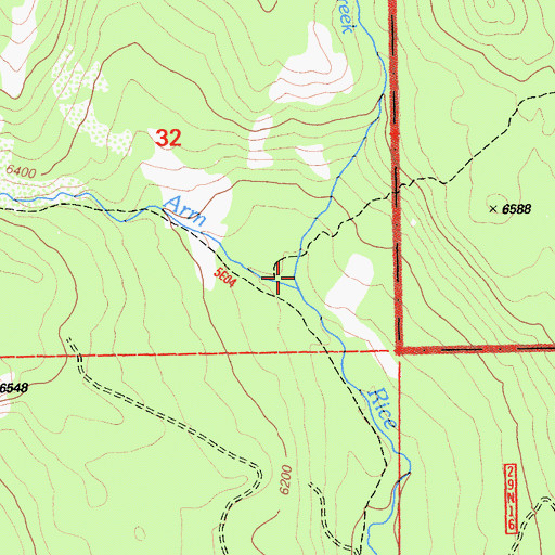 Topographic Map of Panther Creek, CA