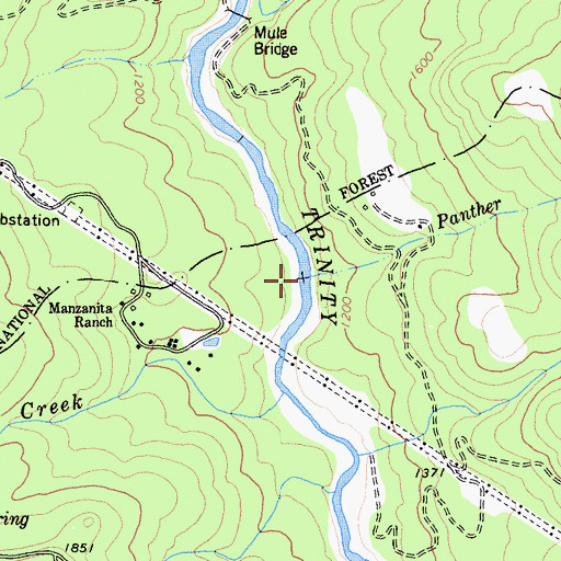 Topographic Map of Panther Creek, CA