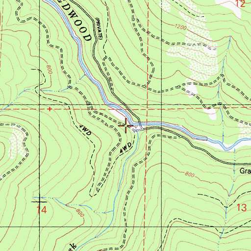 Topographic Map of Panther Creek, CA