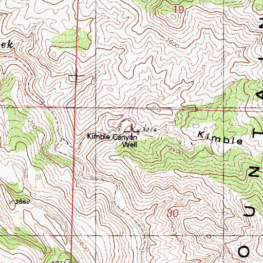 Topographic Map of Kimble Canyon Well, AZ