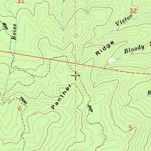 Topographic Map of Panther Ridge, CA