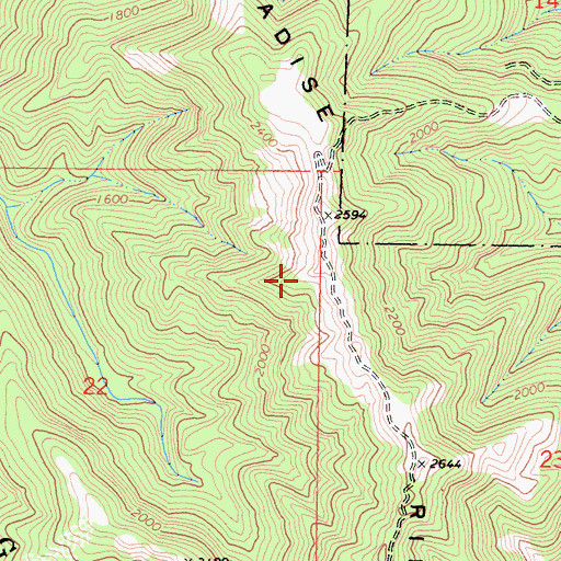Topographic Map of Paradise Ridge, CA