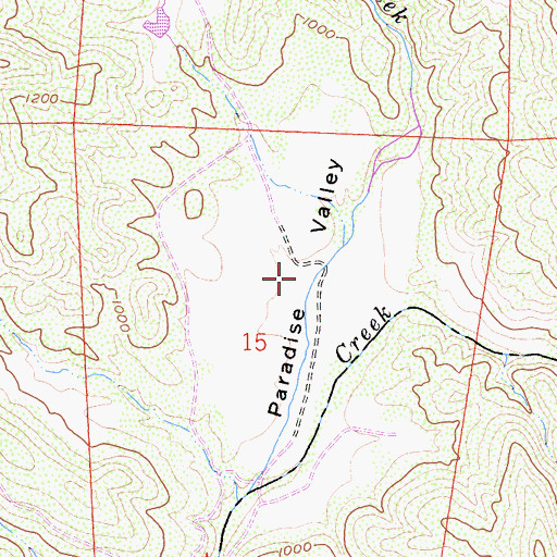Topographic Map of Paradise Valley, CA