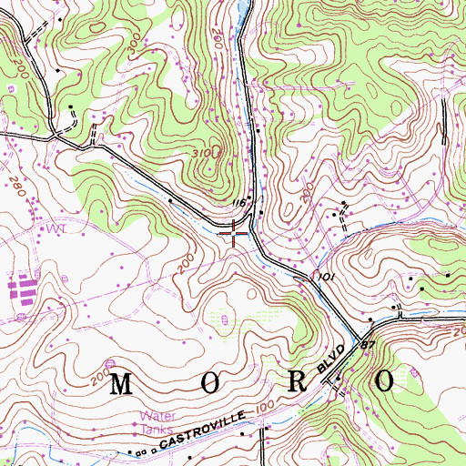 Topographic Map of Paradise Valley, CA