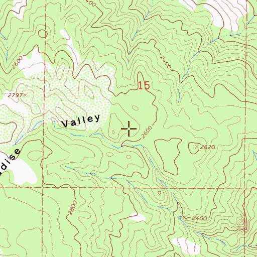 Topographic Map of Paradise Valley, CA