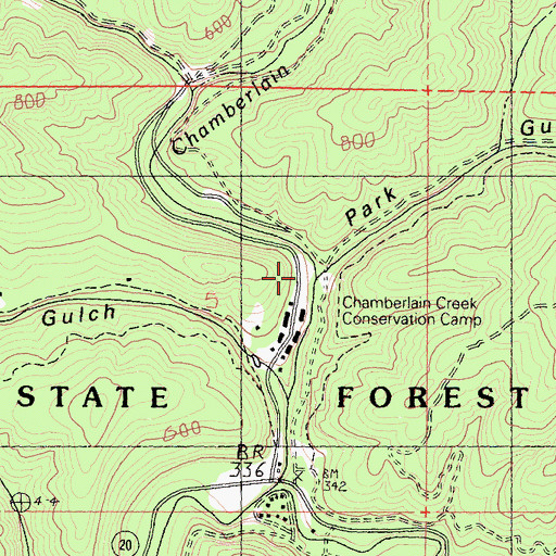 Topographic Map of Park Gulch, CA