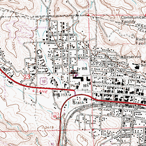 Topographic Map of Kingman Junior High School, AZ