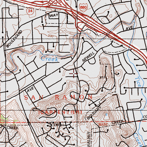Topographic Map of Parkmead Elementary School, CA