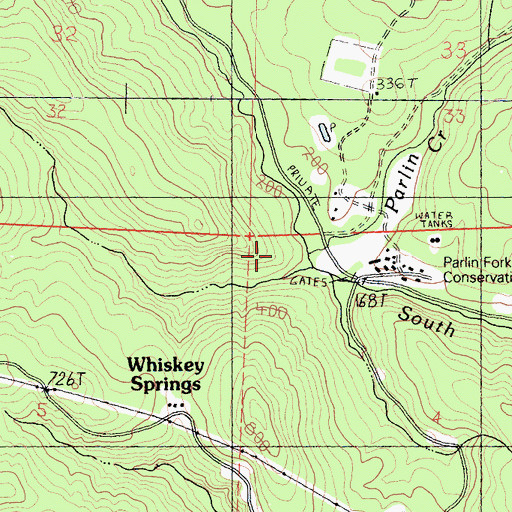 Topographic Map of Parlin Creek, CA