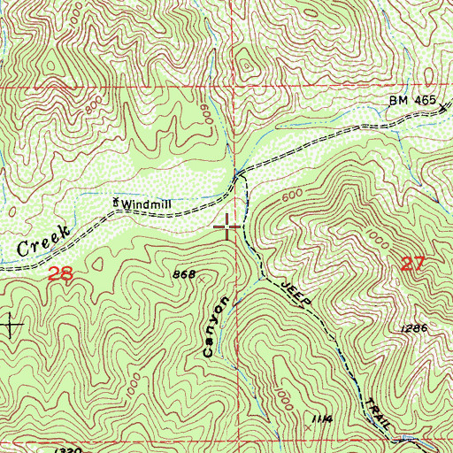 Topographic Map of Parnel Canyon, CA