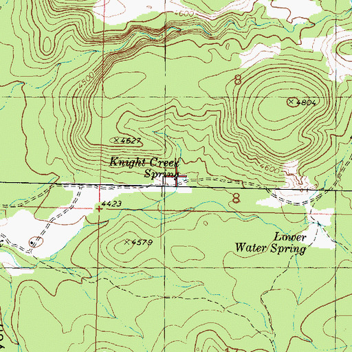 Topographic Map of Knight Creek Spring, AZ