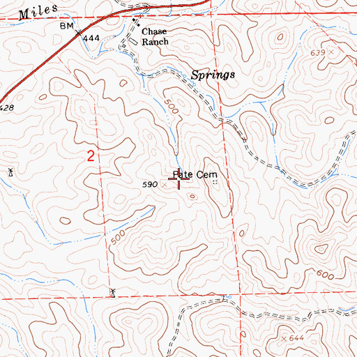 Topographic Map of Pate Cemetery, CA