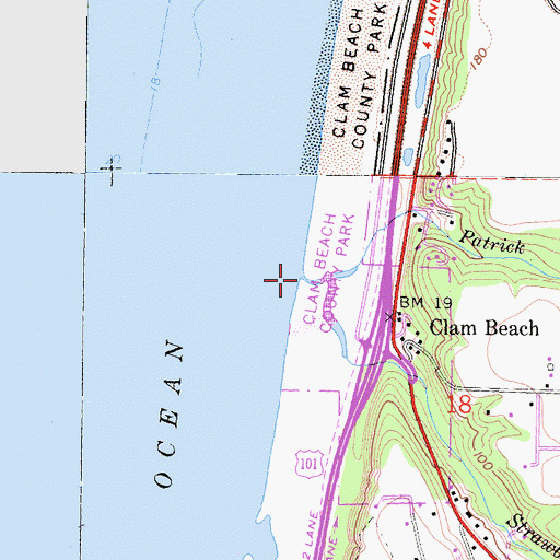 Topographic Map of Patrick Creek, CA