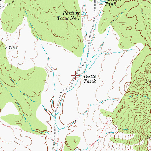 Topographic Map of Butte Tank, AZ